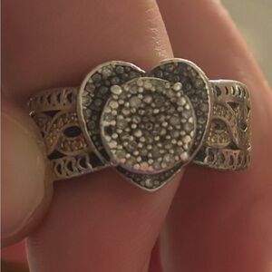 Elegant Silver Heart Ring 925 sterling silver stamped
